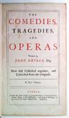 DRYDEN, JOHN. The Comedies, Tragedies, and Operas.  2 vols.  1701.  Lacks the portrait.